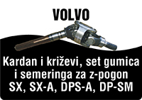 VOLVO KARDAN I KRIŽEVI TE SET GUMICA I SEMERINGA ZA Z-POGON SX I SX-A I DPS-A TE DP-SM